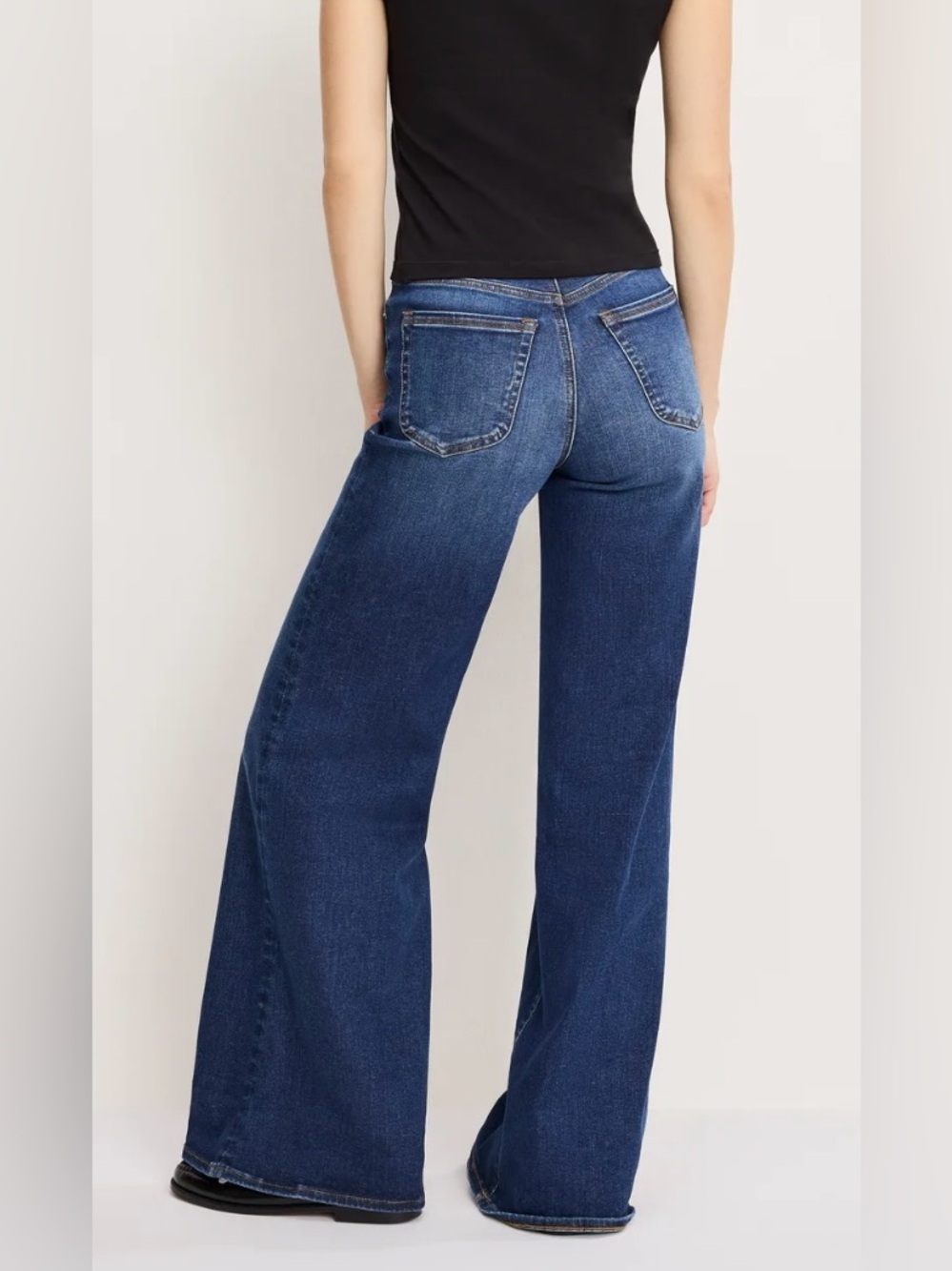 GOOD AMERICAN GOOD WAIST PALAZZO HIGH RISE WIDE LEG jeans New - Picture 8 of 16